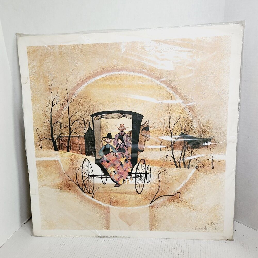 Patricia Buckley Moss The Way Home 871/1000 Signed Lithograph 1991 24 x 24 Amish